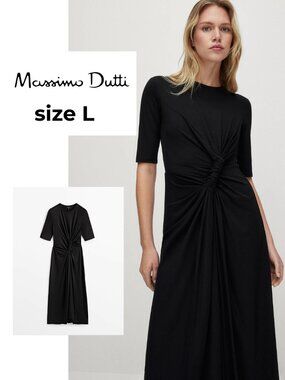 Massimo Dutti Long Dress with Front Knot